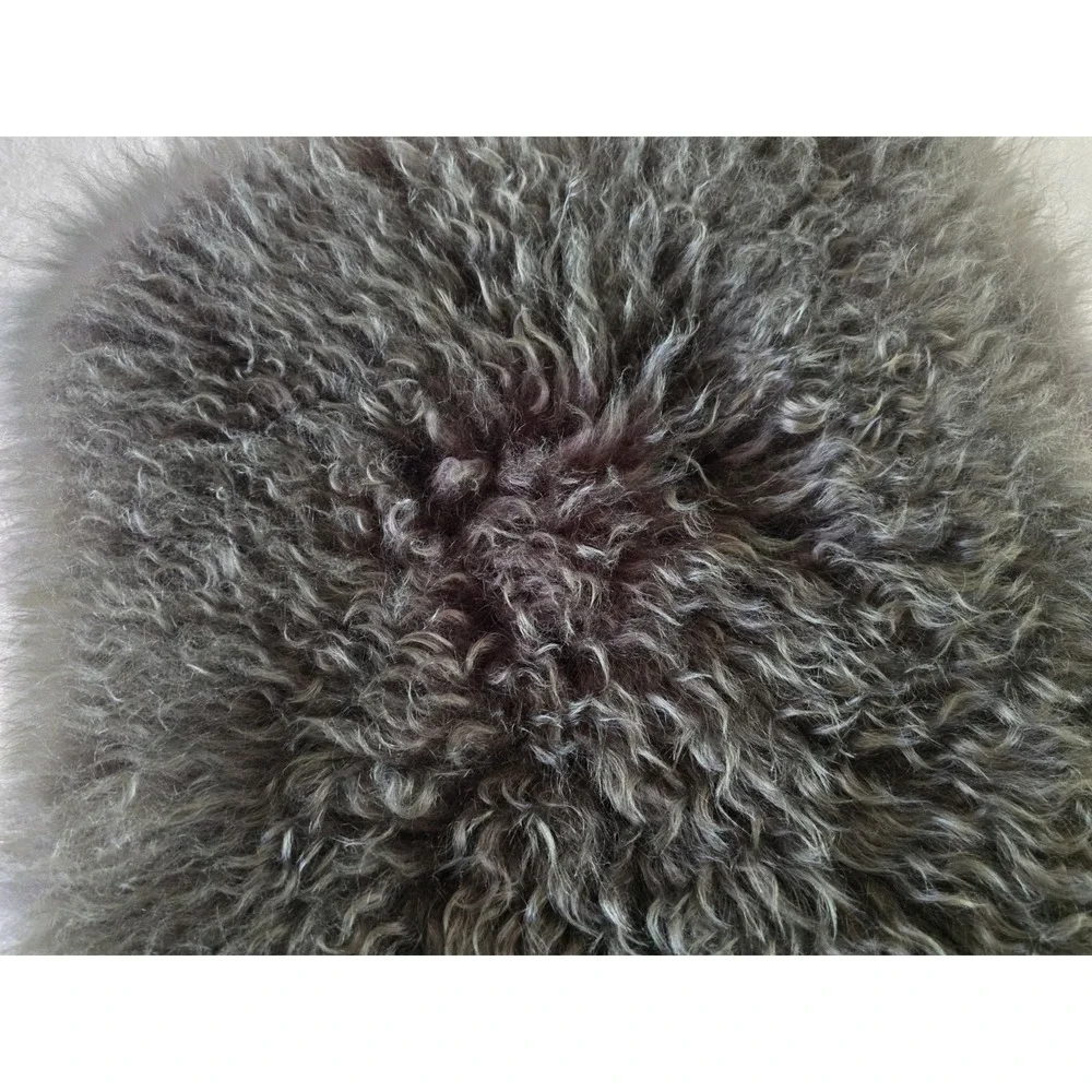 West Elm 100% Wool Mongolian Curly Sheep Fur Throw Pillow Case 16x16 Green